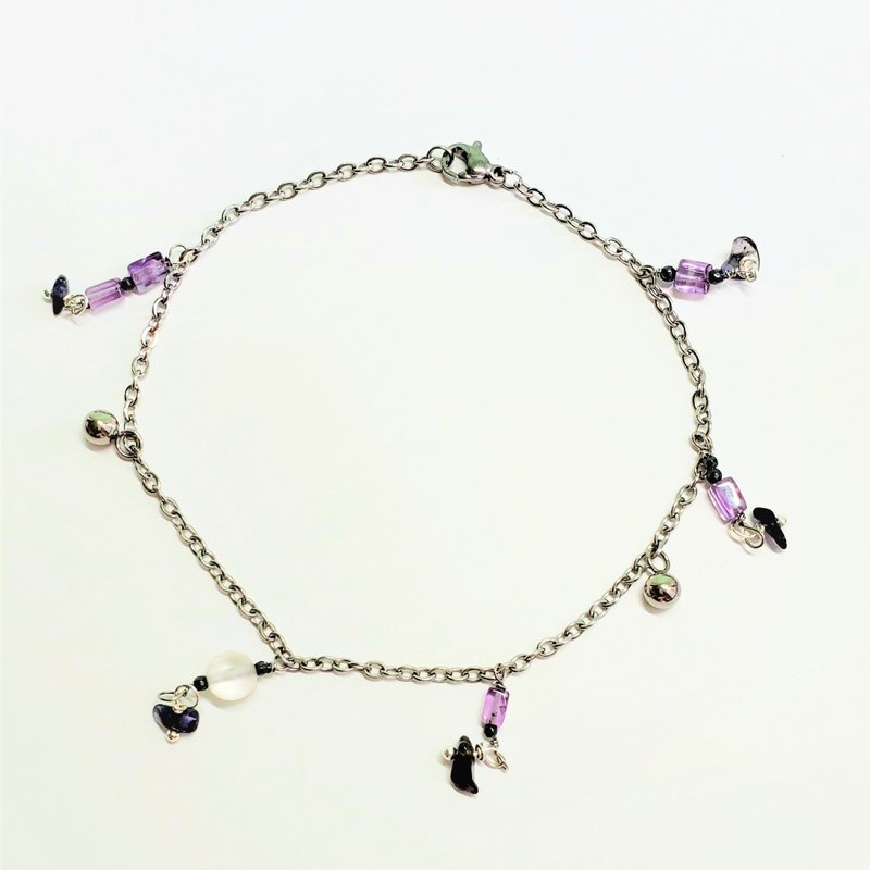 天然彩宝不锈钢脚链 - 脚链/脚环 - 宝石 