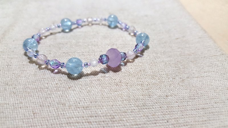 dotdot | 海蓝宝 x 粉晶 x 蓝晕月光石 x 紫罗兰紫水晶 - 手链/手环 - 宝石 蓝色