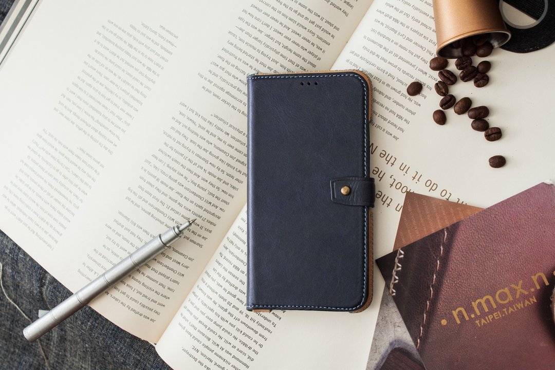 iPhoneXR 经典系列手帐款手机皮套 - 海军蓝 - 手机壳/手机套 - 真皮 蓝色