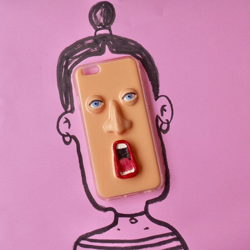 Oh girl phone case - 手机壳/手机套 - 其他材质 咖啡色