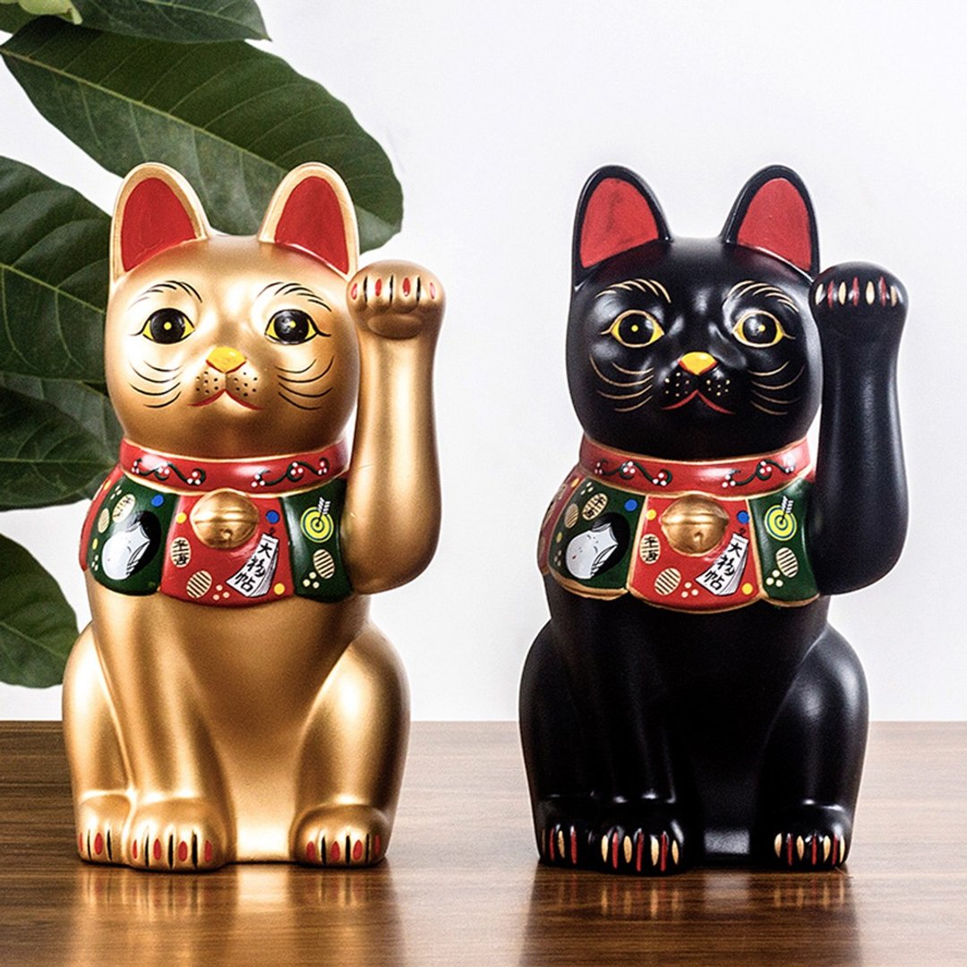 日本药师窑锦彩金色开运招福招财猫店铺开业日式摆件创意送人礼物 - 摆饰 - 陶 