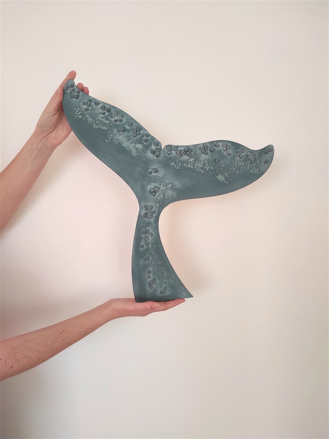 Wooden whale tail - wall art decor - 墙贴/壁贴 - 木头 蓝色