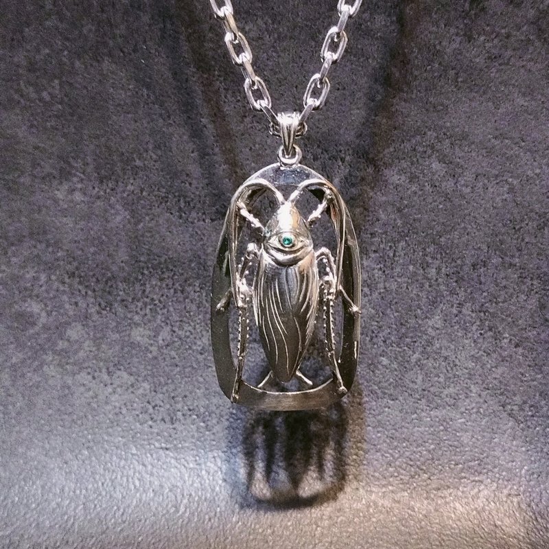 项链 [邪恶蟑螂] 含不锈钢链 项链 by GRYPHON - 项链 - 纯银 银色