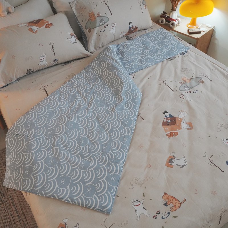 温泉猫村 100%精梳棉 床包组 台湾制造【超取限一组】 - 寝具 - 棉．麻 多色