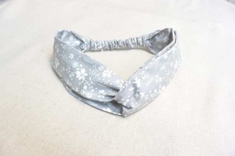 松紧发带 - 灰碎花 - 发饰 - 棉．麻 灰色