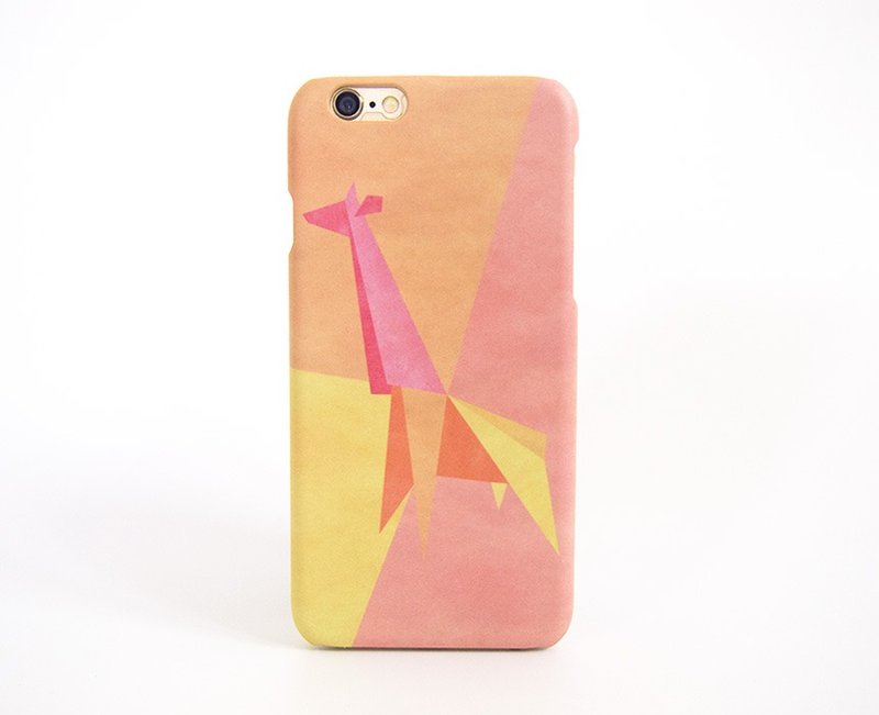 几何长颈鹿（粉红色/橘色）iPhone 壳手机壳 เคสยีราฟ - 手机壳/手机套 - 塑料 粉红色