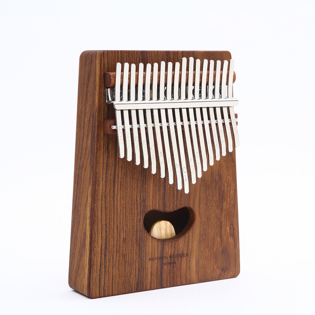 17音实木音箱 拇指琴 缅甸柚木 世界一级木 萌牙 卡林巴 KALIMBA - 吉他/乐器 - 木头 卡其色