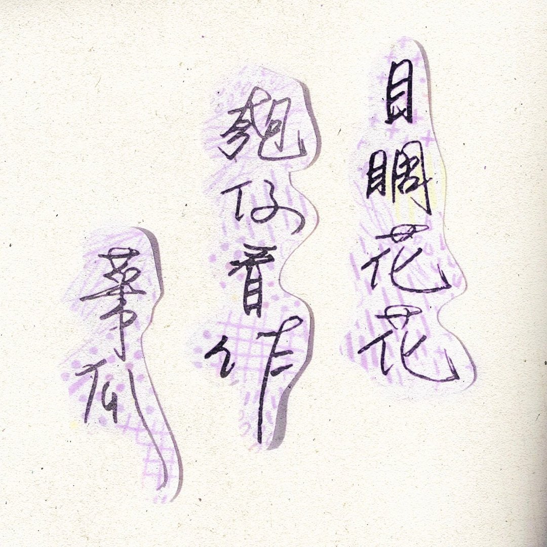 暖暖手写字 | 目睭花花匏仔看做菜瓜  I 柔雾透明贴纸 台湾话谚语 - 贴纸 - 纸 