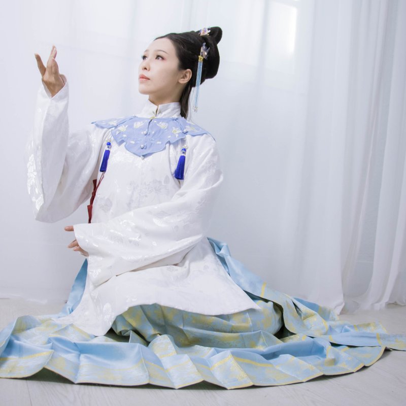 流水发夹(水墨蓝款) - 发饰 - 铜/黄铜 蓝色