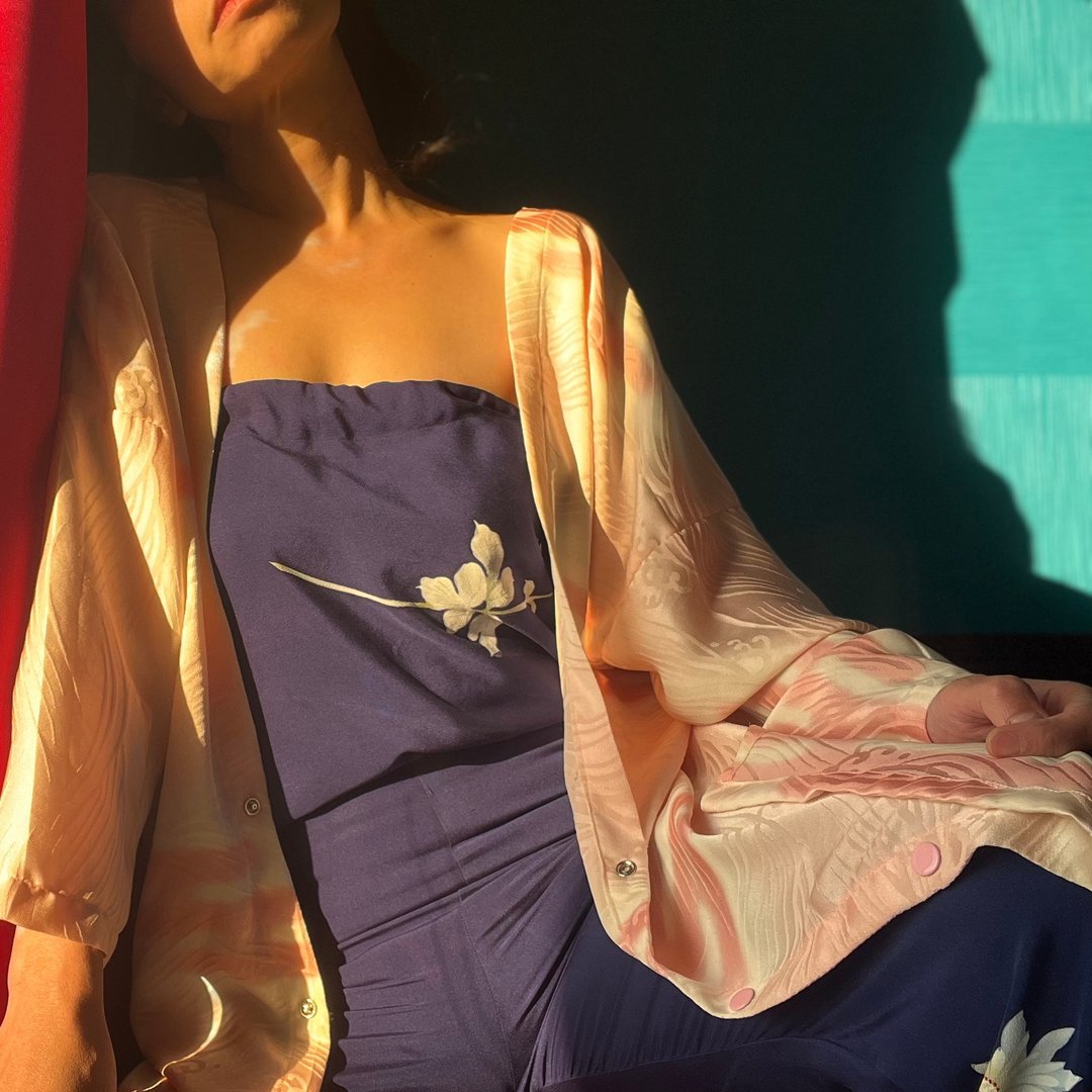 Silky gown of Kimono remake - 女装西装外套/风衣 - 丝．绢 粉红色