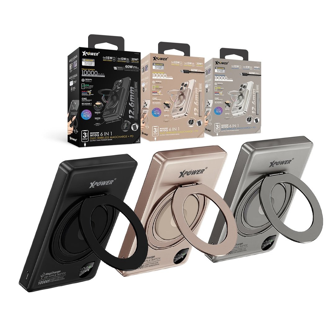 XPower MAGNETO M10Q 6合1铝合金数显10000mAh磁吸无线快充移动电 - 充电宝/传输线 - 其他金属 多色