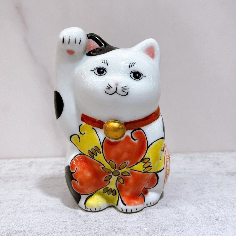 【绘彩迎福】日本九谷烧招财猫 | 色绘 - 摆饰 - 瓷 白色
