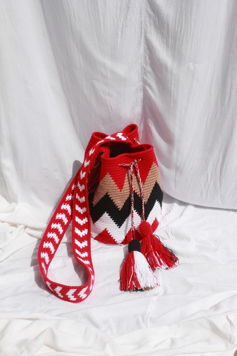 Boho Shoulder Bag ,Crossbody Bag ,Crochet ,Handmade ,Ready to ship - 束口袋双肩包 - 其他材质 多色
