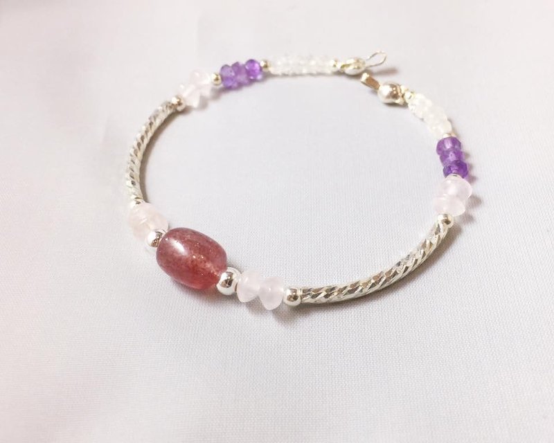 MH纯银天然石订制系列_纯粹爱（限量款） - 手链/手环 - 宝石 粉红色