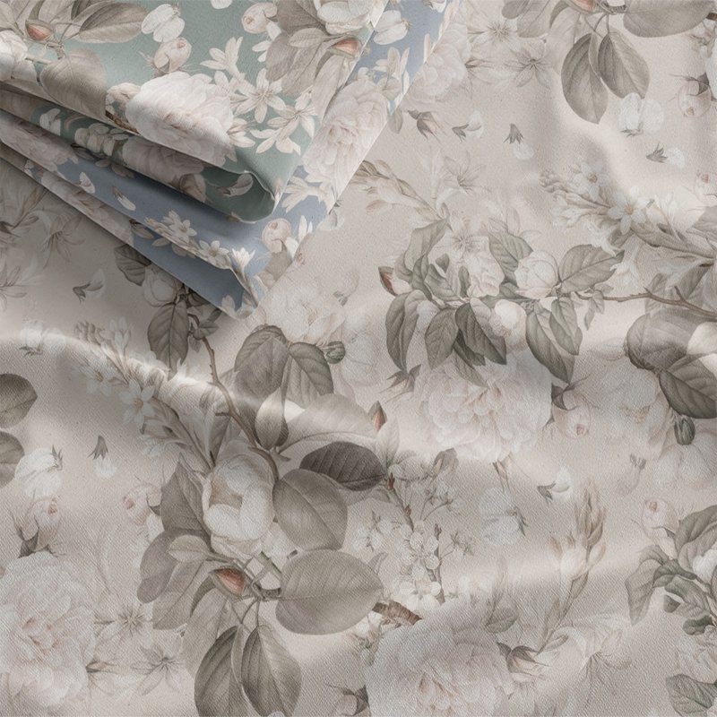 HC印花布料X多种材质 欧美花版 HC7005 复古蔷薇舞香 - 编织/刺绣/羊毛毡/裁缝 - 聚酯纤维 