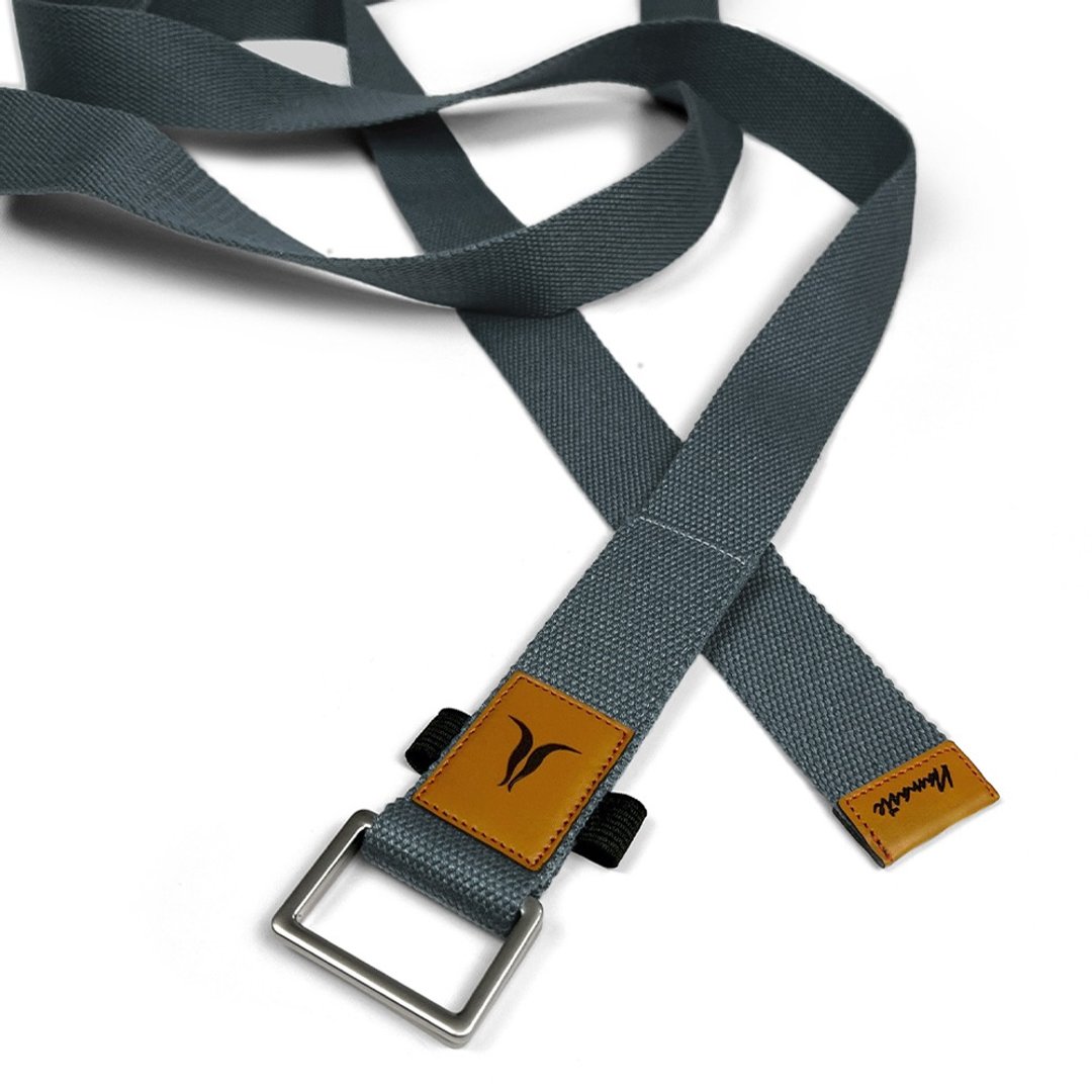 【NAMASTE】Yoga Strap 瑜珈绳240cm(宽4cm) - 铁灰 - 运动/健身用品 - 棉 蓝色