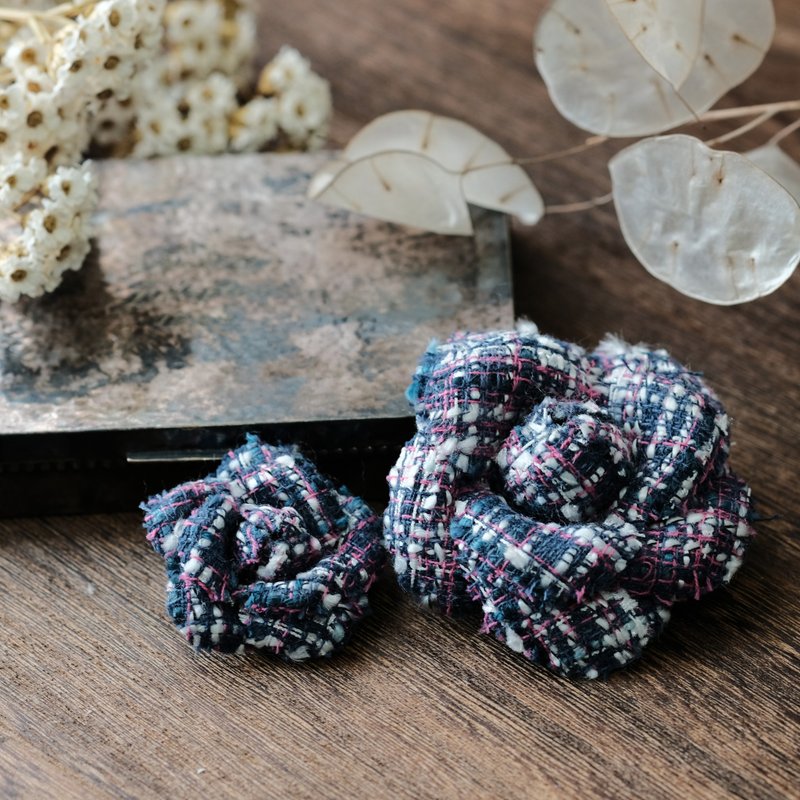 线蓝-复古山茶胸针  染色布花胸针 - 胸针 - 其他材质 粉红色