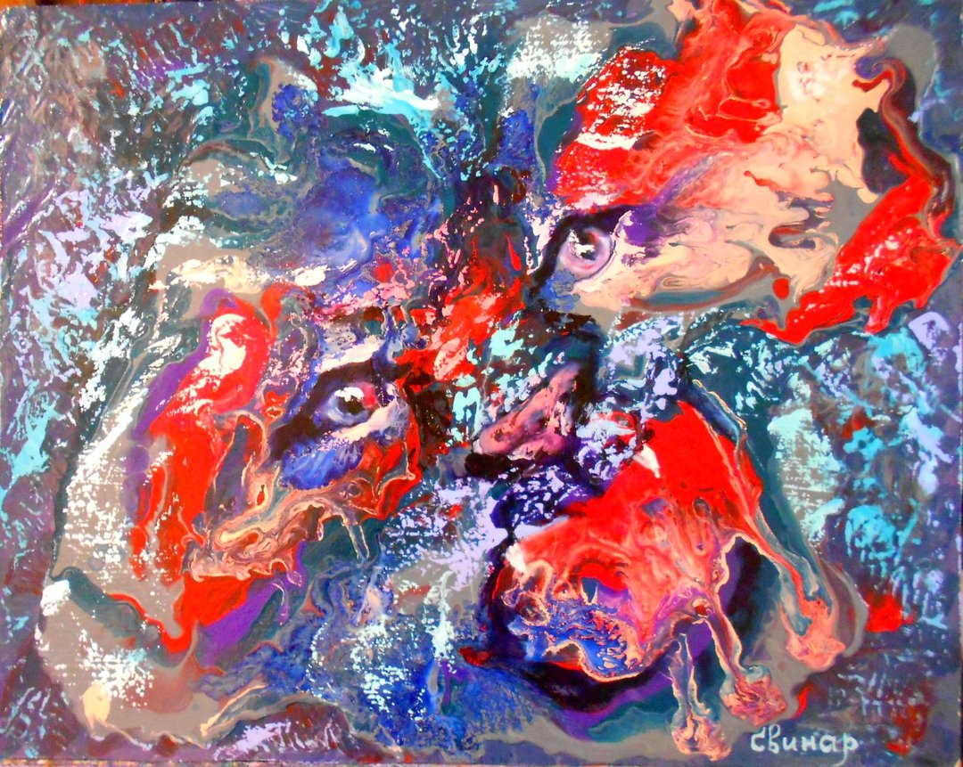 Animal Oil Painting Abstraction Art Original Tiger Beast Artist Svinar Oksana - 其他 - 其他材质 多色