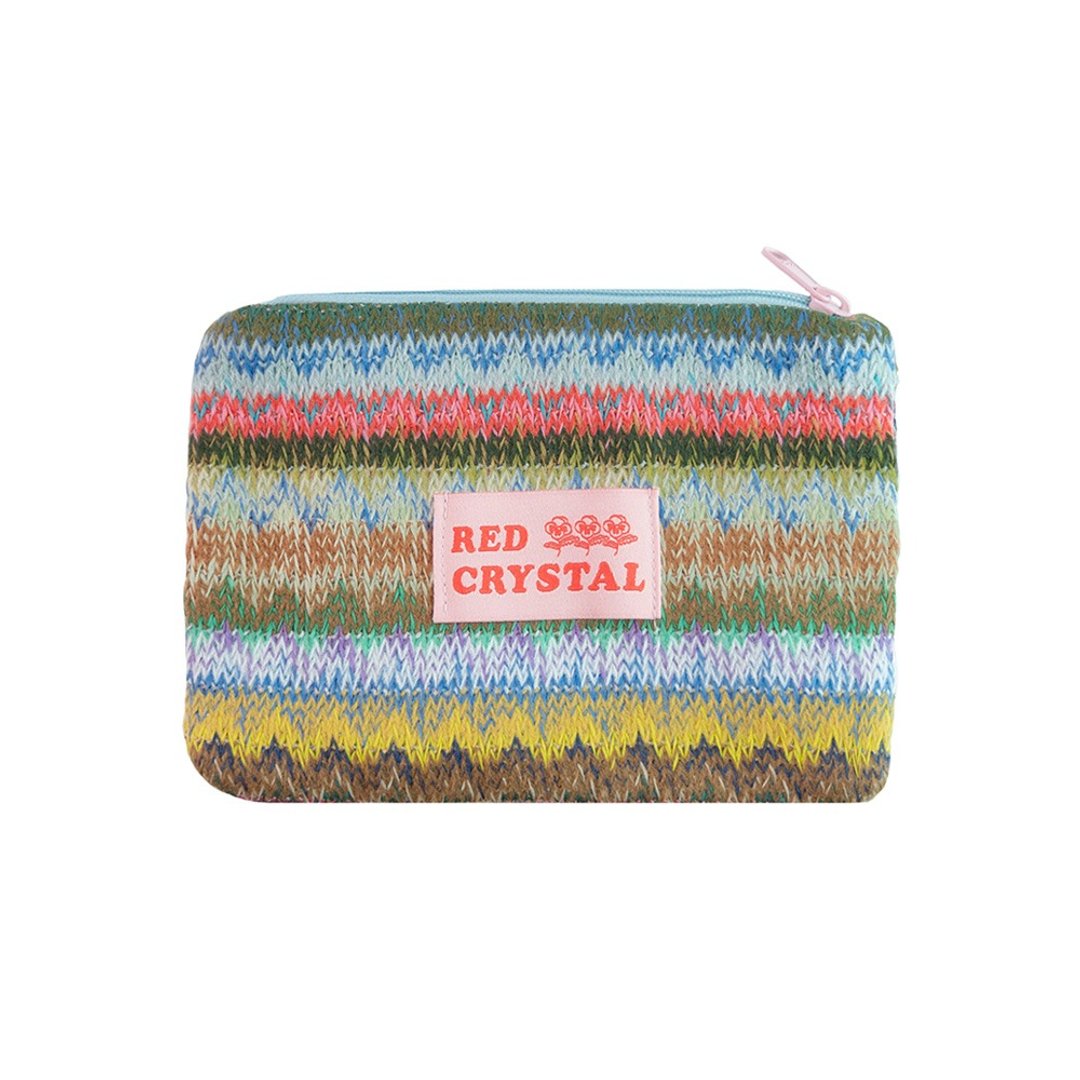SUNLIGHT WEAVING POUCH (blue) - 零钱包 - 棉 多色
