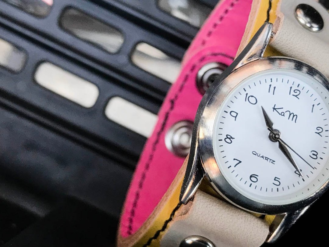 STITCH A watch that you want to wear every day Stitch Run Watch Unisex OK SRW-YPH-KS - 女表 - 真皮 黄色