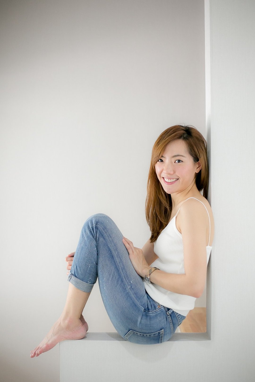 Basic knitted spaghetti top - 女装上衣 - 其他材质 白色