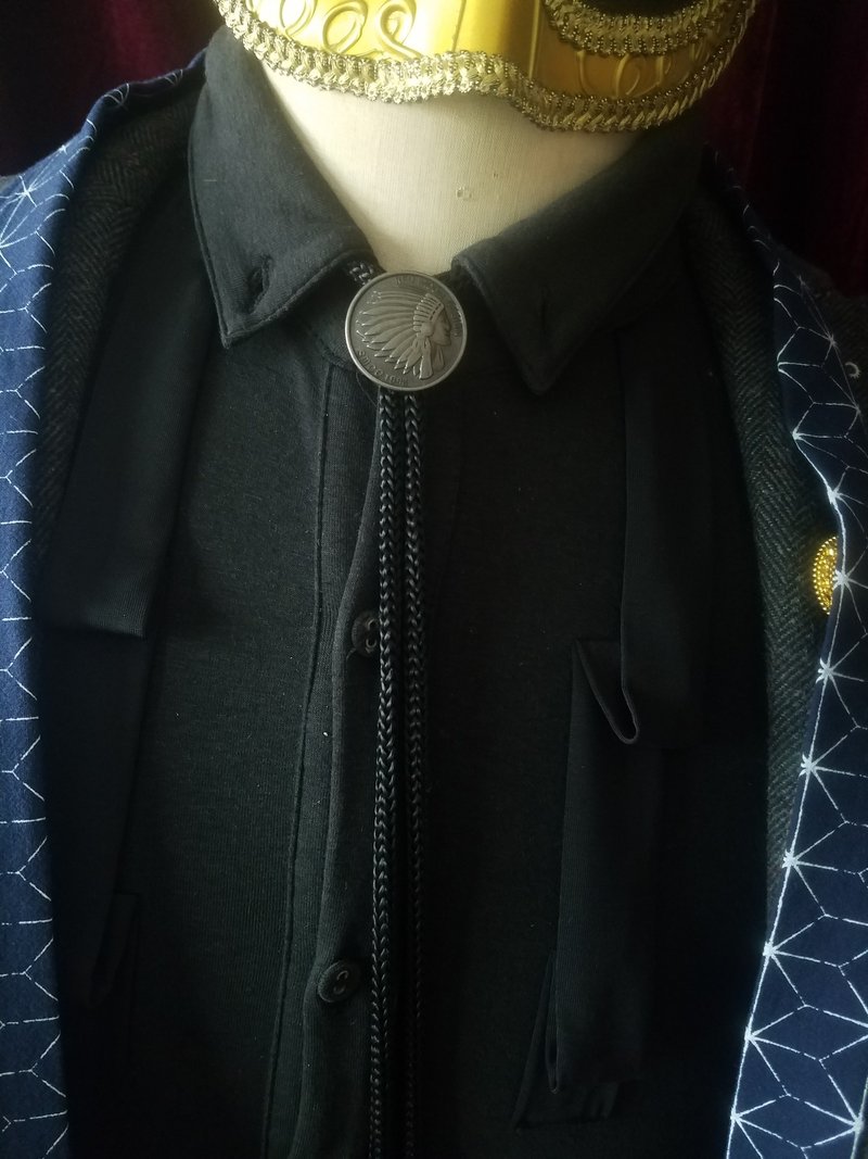 复古色印第安人头像保罗领带领结bolo tie - 领带/领带夹 - 其他金属 银色