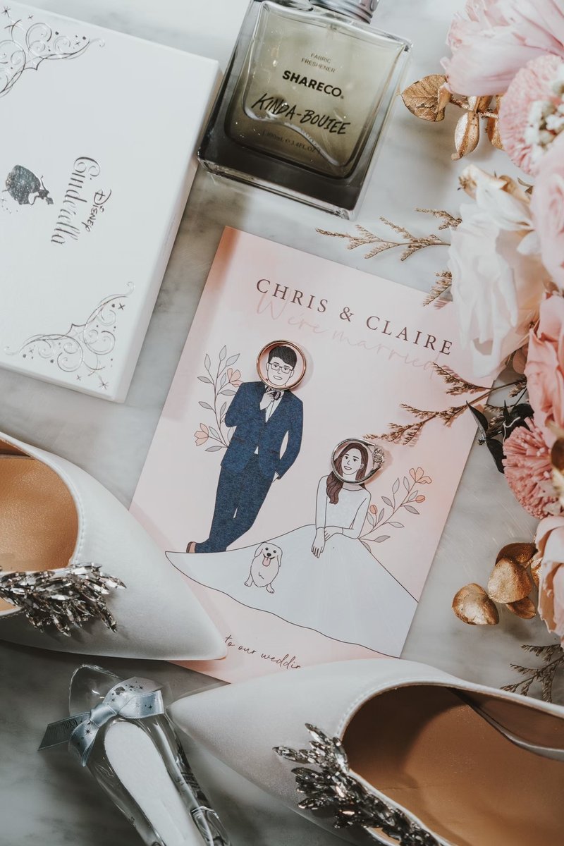 【定制清新风格插画 似颜绘喜帖设计】水彩款电子档 - 电子喜帖/贺卡/邀请函 - 其他材质 