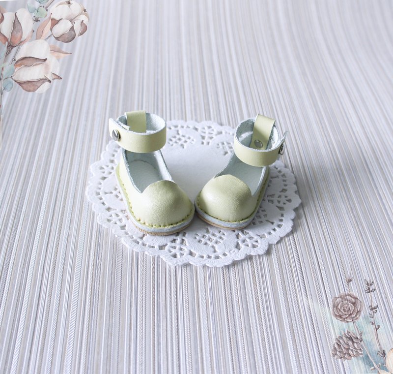 Paola Reina shoes, Summer leather shoes for dolls, Handmade sandals for Paola - 玩偶/公仔 - 真皮 绿色