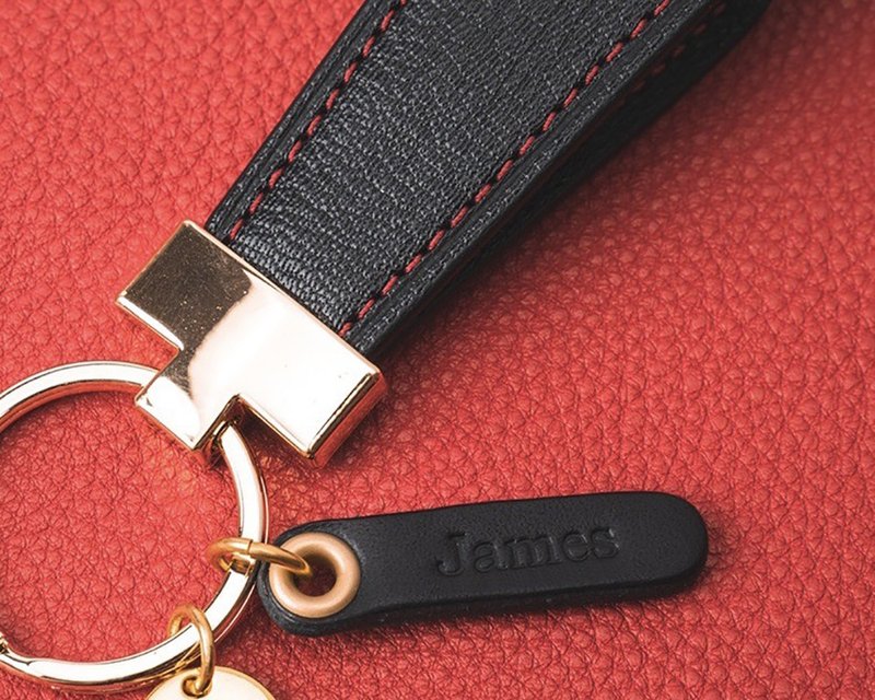 【波赛顿精品手工皮件】定制化插件式英文名下标区 - 钥匙链/钥匙包 - 真皮 咖啡色