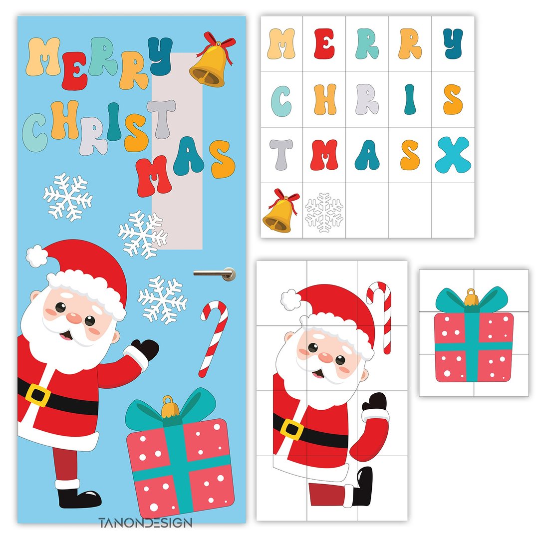 Christmas Classroom Door Decor, Decor Kit, Christmas Bulletin Board - 图文模板设计 - 其他材质 