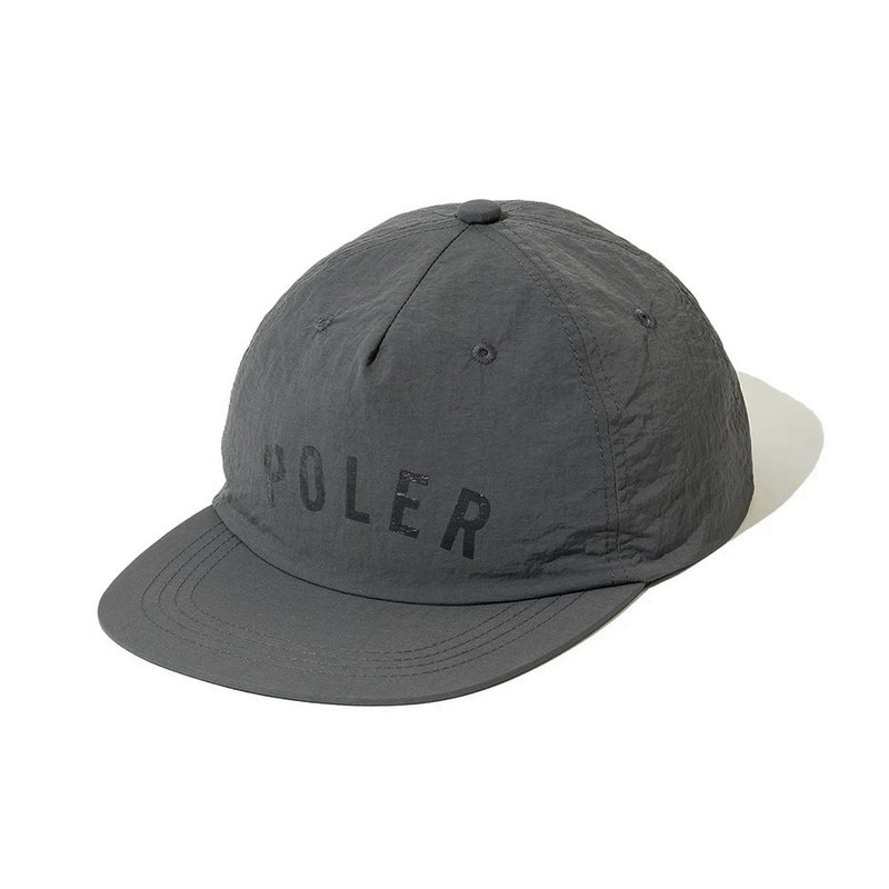 日本限定POLER STATE NYLON CAP 风格尼龙帽 / 炭灰 - 帽子 - 尼龙 灰色