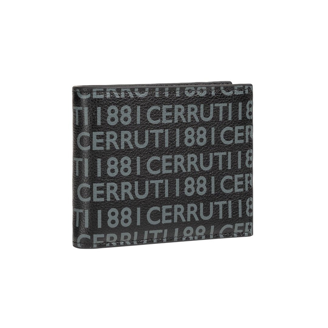 CERRUTI 1881 限量2折 顶级小牛皮8卡短夹 全新专柜展示品 - 皮夹/钱包 - 真皮 黑色