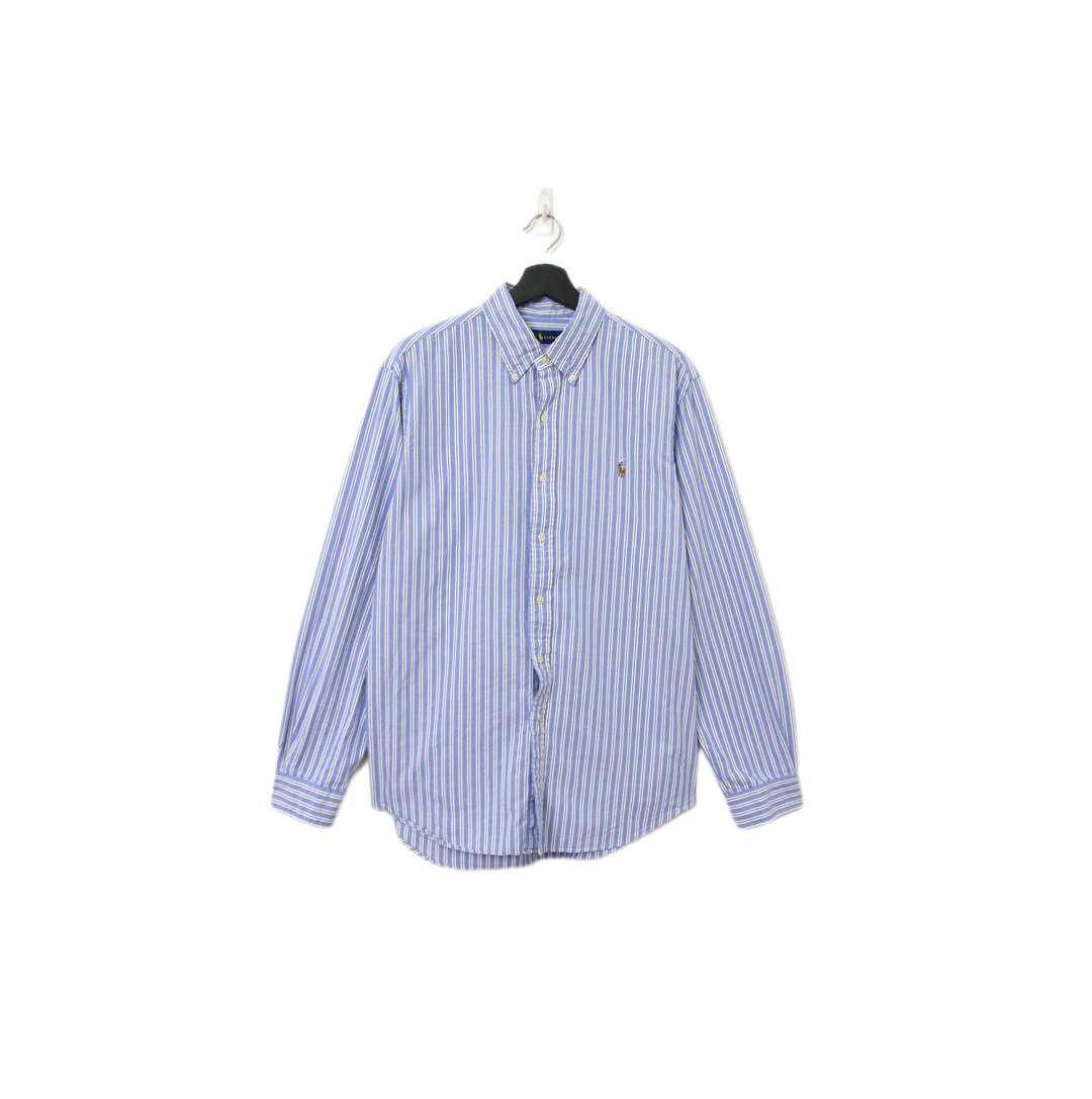Back to Green-品牌衬衫 Polo蓝线条 简约LP-30//vintage shirt - 男装衬衫 - 棉 