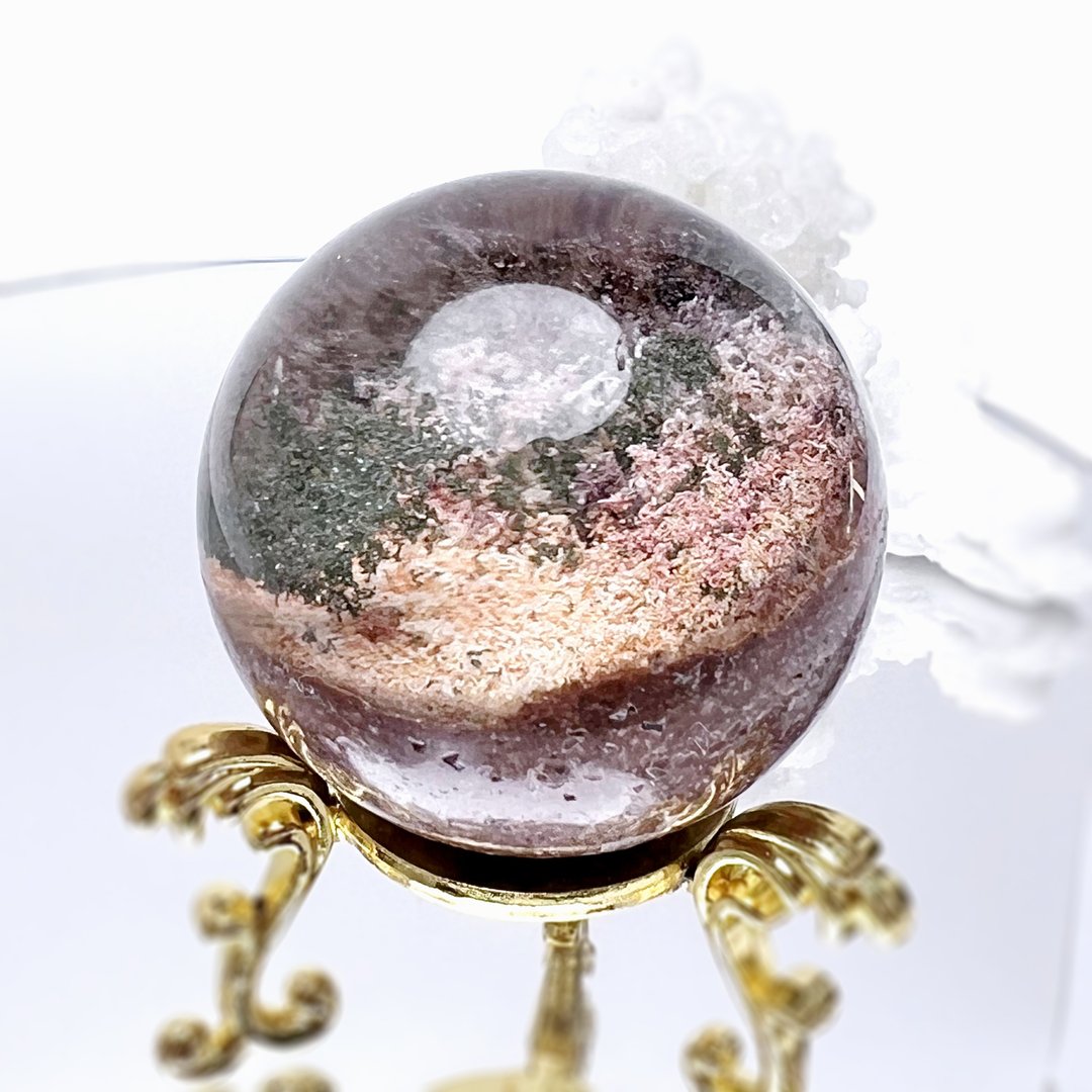 心境。水晶球 一图一物 摆件 疗愈 l 四季幽灵 半包球 幽灵球 l - 摆饰 - 水晶 多色