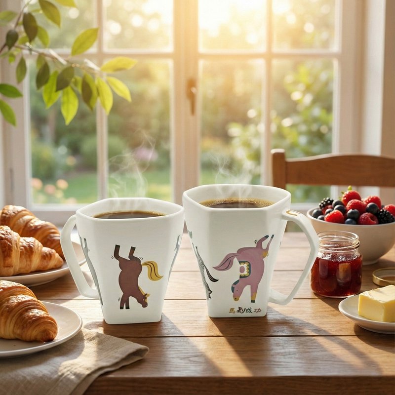 H3-变色马到成功天灯对杯组 - 咖啡杯/马克杯 - 瓷 