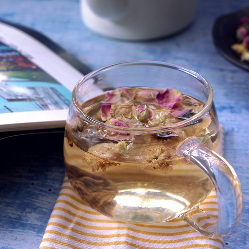 解忧放松|解忧陈皮玫菊茶8入|优雅玫瑰+菊花清香|放松 - 茶 - 植物．花 蓝色