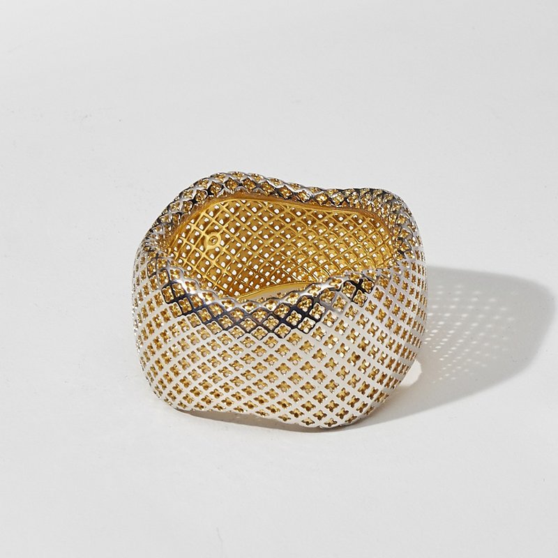 Nalikere Collection Silver Jewelry 925 Yellow Gold Plating with White Topaz - 手链/手环 - 宝石 银色