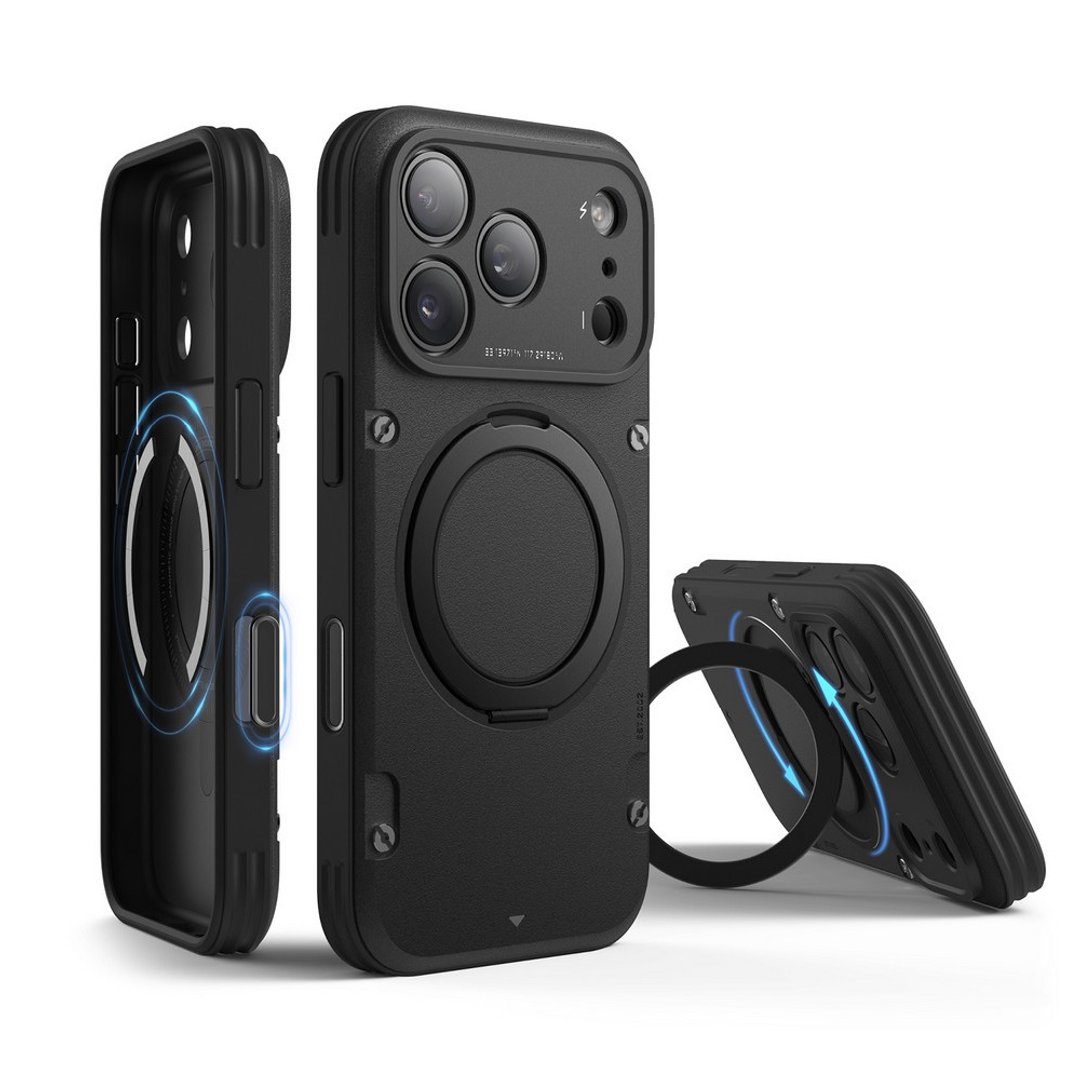 elago iPhone 17 Pro / Pro Max 全防护防摔磁吸支架Armor手机壳 - 手机壳/手机套 - 其他材质 黑色