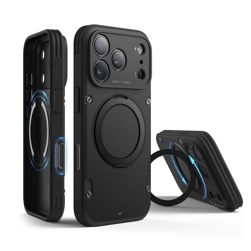 elago iPhone 17 Pro / Pro Max 全防护防摔磁吸支架Armor手机壳 - 手机壳/手机套 - 其他材质 黑色