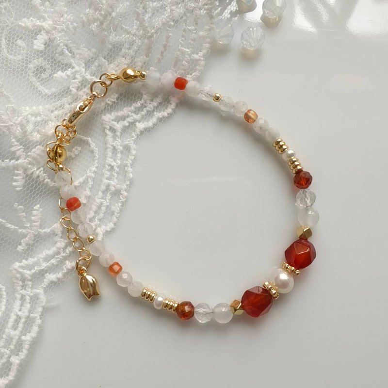 C.Lady晶女子。脉轮水晶系列－红玛瑙手链 - 手链/手环 - 水晶 红色