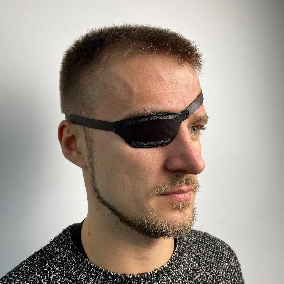 Leather Eye Patch, Eye Patch, Man Eye Patch, Woman Eye Patch, Brown Eye Patch, S - 眼罩 - 真皮 透明