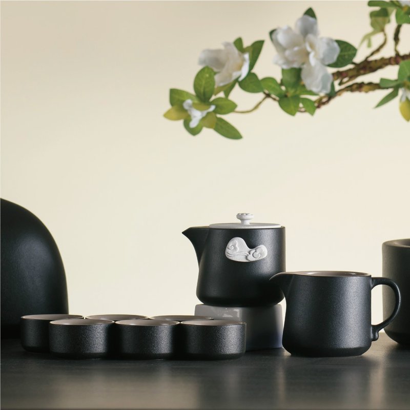 陆宝 云中锦书茶组 1壶1海6杯 茶具组 - 茶具/茶杯 - 陶 黑色
