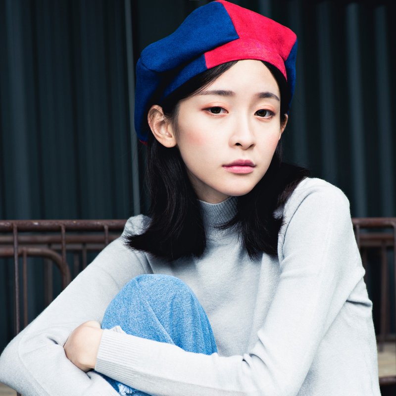 Papillon(红蓝)/南瓜帽(贝雷帽) - 帽子 - 聚酯纤维 红色