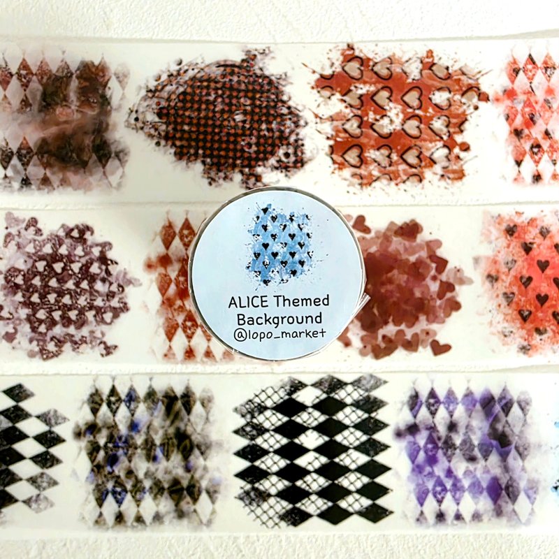 雾面PET和纸胶带 – 爱丽丝风格背景设计 - 纸胶带 - 其他材质 