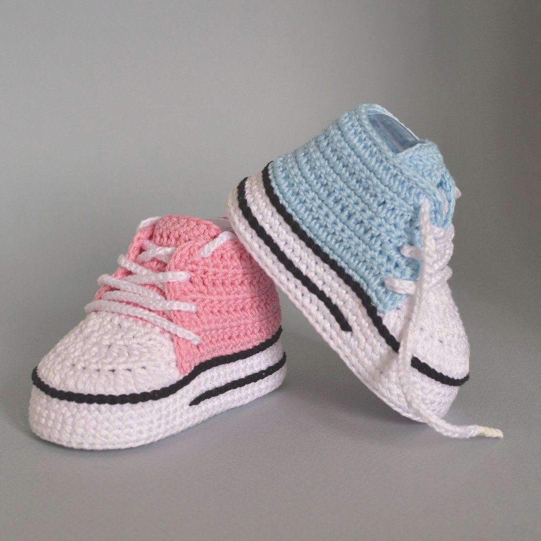 Baby shoe crochet pattern, baby boy girls booties sneakers, newborn baby gift - 手工艺教程/工具书 - 其他材质 