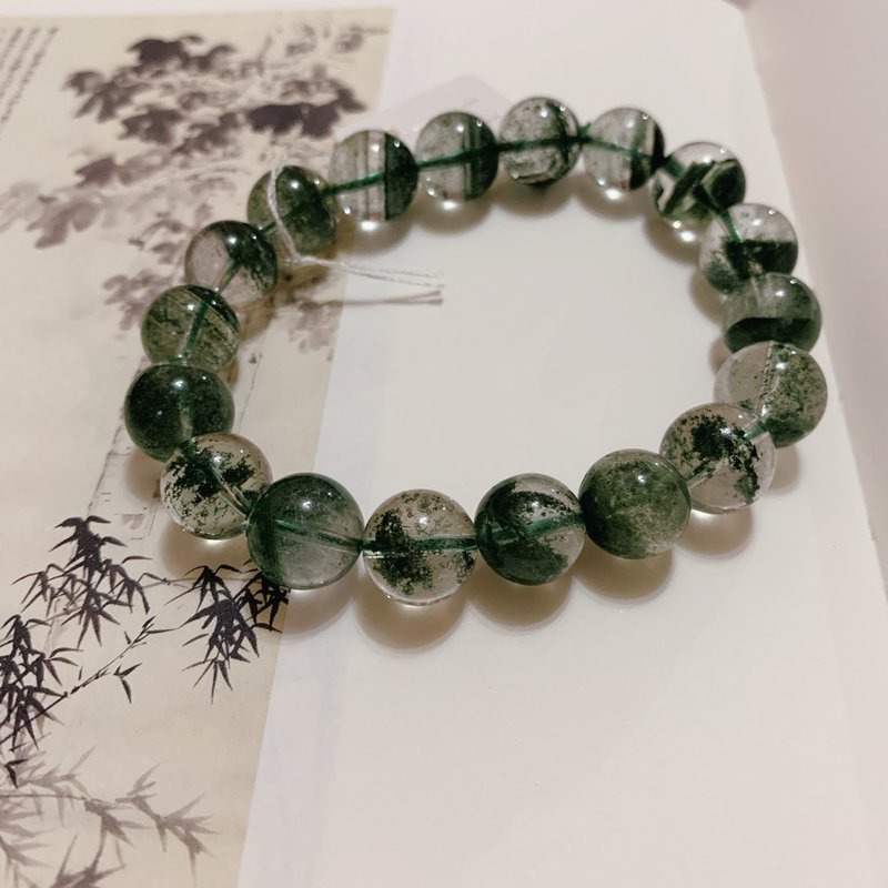 售完供欣赏 满眼皆绿。巴西绿幽灵聚宝盆手链10mm天然水晶祈福 - 手链/手环 - 水晶 绿色