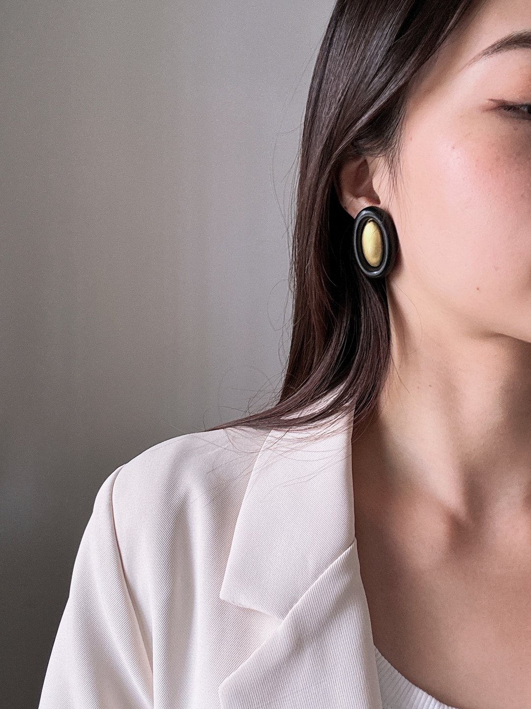 中古正品Givenchy 纪梵希古董耳夹黑金晚宴珠宝通勤礼物西洋古董 - 耳环/耳夹 - 其他金属 黑色