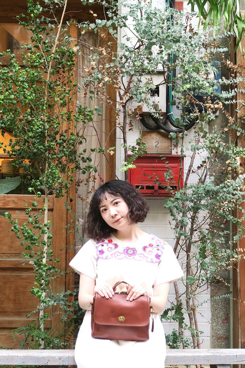 棉麻刺绣直筒墨西哥古着洋装 - 洋装/连衣裙 - 棉．麻 白色