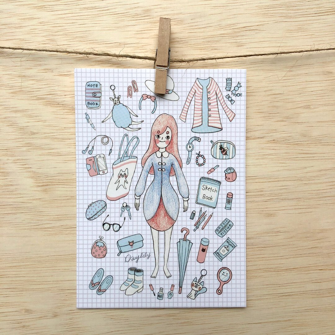 包包里的物品 | 明信片 - 卡片/明信片 - 纸 白色