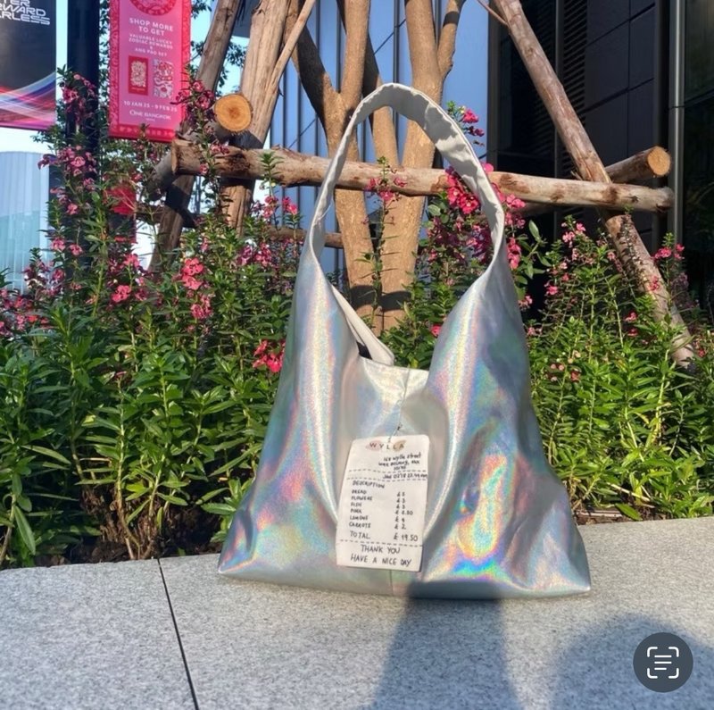 Wyllabrand 经典 Croissant 燕麦色斜纹软包 - 手提包/手提袋 - 其他材质 灰色